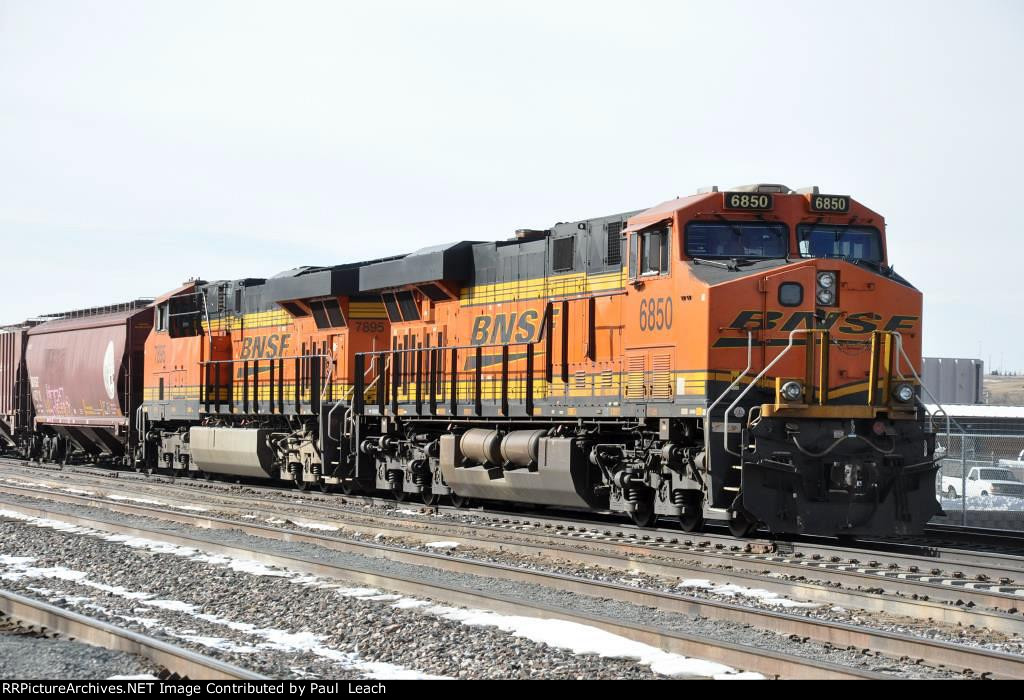 Tied down grain train waits in the yard